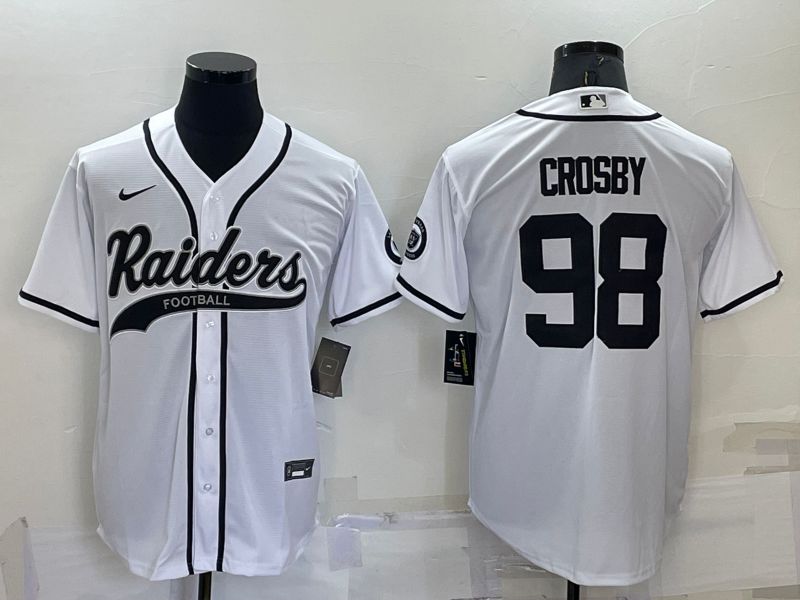 Men Oakland Raiders #98 Crosby White 2022 Nike Co branded NFL Jerseys